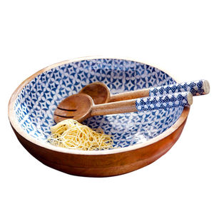 Cuenco para servir comida y ensalada de Color marrón de tamaño personalizado para restaurante 100% cuencos de madera ecológicos hechos a mano naturales - Product Image 2