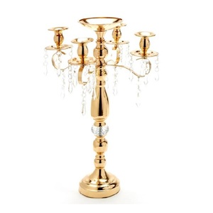 Candélabre bougeoir décoration de la maison articles de fête taille moderne métal fer doré fini prix de gros bougeoir - Product Image 1