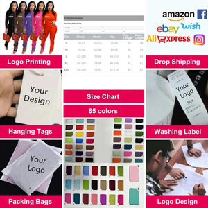 Sudaderas con capucha de manga larga para mujer con logotipo personalizado al por mayor, sudadera con capucha y bolsillo con cremallera y cordón - Product Image 2