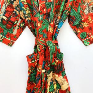 Kimono de algodón suave y cómodo de nueva llegada, bata de noche con estampado floral para mujer - Product Image 3