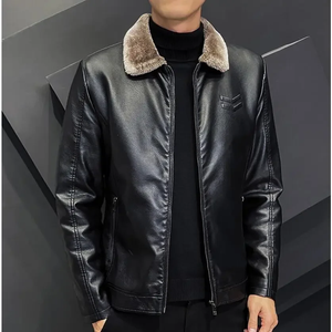 2025 Avirex Veste en cuir véritable légère pour hommes avec col montant Décoration de logo personnalisé et différents modèles de styles - Product Image 2