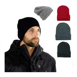 Bonnet d'hiver unisexe Bonnet de ski en laine mélangée Slouchy Cable Knit Skull Cap Cuff Respirant Imperméable Maximum Chaleur Haute - Product Image 6