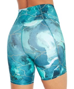 Venta caliente logotipo personalizado Tie Dye cintura alta Sexy Scrunch Butt Seamless Gym Sports Yoga Biker Shorts para mujeres - Product Image 5