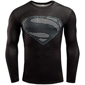 T-shirt de compression respirant pour homme, haute qualité, personnalisé, manches longues, pour entraînement BJJ, en Spandex/Polyester 180g, col rond - Product Image 4