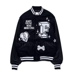 Custom Manufacturer High Quality Embroidery Leather Sleeves Letterman Varsity <b>Jackets</b> for Men Varsity Custom Men's <b>Jackets</b> - Product Image 1