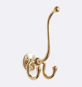 Brass wall hooks designer look decor bathroom kitchen hallway decorative hardware sturdy rustproof wall mount storage - Product Image 2
