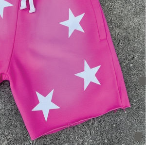 Shorts personnalisés délavés au soleil, coton d'été, cordon de serrage, vintage, hommes, ourlet brut, lavage à l'acide - Product Image 5