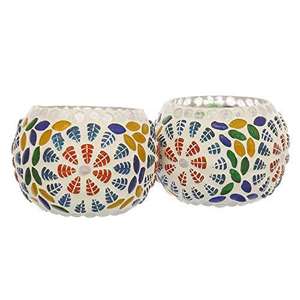 Bougeoir décoratif fait à la main bougeoirs en mosaïque de verre lanternes et bocaux à bougies pour la décoration intérieure - Product Image 2