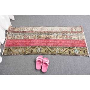 Alfombra de lana turca roja Vintage de 18x4 pies, hecha a mano, área grande, patrón abstracto rectangular para entrada, pasillo, habitación, látex de 10mm - Product Image 5