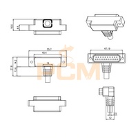Câble d'extension DB25 mâle vers femelle à profil bas 90 °   Connecteur à angle droit pour les espaces restreints et une transmission de signal fiable
