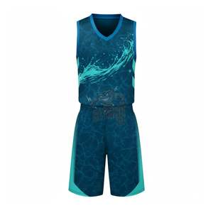 Ensemble d'uniformes de basketball personnalisés avec effet de peinture au pinceau, sublimé, en micro-maille polyester, design vibrant, pour hommes et jeunes, vêtements d'équipe - Product Image 5