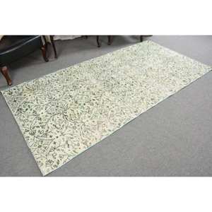 Alfombra de lana verde moderna de 4,4X9 pies, sala de estar grande para alfombra turca, respaldo de látex, alfombra rectangular de retazos, técnicas 3D para habitación - Product Image 2