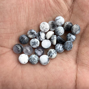 โอปอล Dendrite ธรรมชาติ7x7มม. ทรงกลม Cabochon ใช้ได้ทุกขนาดแบนหลังเครื่องประดับทำหินอัญมณีหลวม - Product Image 2