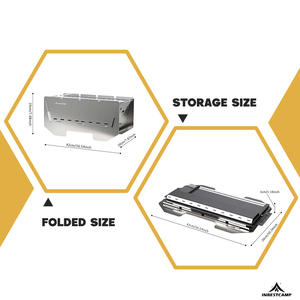INBESTCAMP Portable Mini BBQ Gril À Gaz Pliable En Acier Inoxydable Gril Extérieur pour Camping & <span class=keywords><strong>Barbecue</strong></span> À <span class=keywords><strong>Charbon</strong></span> De Bois - Product Image 2