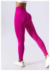 Leggings Deportivos para Mujer, Cintura Alta, Sin Costuras, Push Up, Color Sólido, Pantalones de Yoga para Gimnasio, Venta al por Mayor - Product Image 5