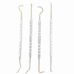 Nouveau Style 4PCS Kit de détartreur dentaire en acier inoxydable pour une élimination efficace de la plaque dentaire Meilleurs produits dentaires avec 2 ans de garantie - Product Image 1