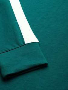 2025, venta al por mayor, camiseta personalizada con diamantes de imitación, cuello redondo, camiseta de ajuste Regular para mujer, transpirable, cómoda, manga larga, Color verde - Product Image 4