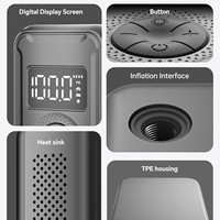 Bicycle Cordless Brushless DC 130PSI 7L/min Digital Tire Inflator Portable Electric Air Compressor Auto-Stop Cool-Touch Road