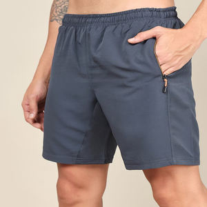 Short de course de fitness d'été pour hommes Short de basket-ball en polyester personnalisé avec cordon de serrage anti-rides teint en plaine - Product Image 3