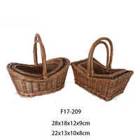 Panier de rangement rond en osier naturel fait main, petit format, avec poignée, style vintage, idéal pour articles divers - Choix de qualité supérieure du Vietnam (vente en gros)