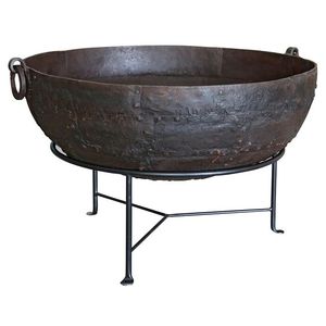 Bol de feu de joie portable facile avec support fini antique Foyer Accessoires de jardin Foyer d'hiver à bois pour usage domestique - Product Image 5