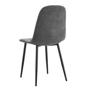 Vintage Industrial Modern Stackable Smooth Fabric <b>Dining</b> <b>Chairs</b> with Metal Legs <b>Grey</b> Upholstery for Restaurant Furniture - Product Image 4