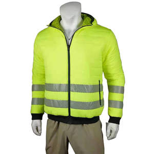 Chaqueta de Invierno de Seguridad Reflectante de Alta Visibilidad, de Poliéster de Primera Calidad, con Capucha Oculta, Acolchada e Impermeable - Product Image 1