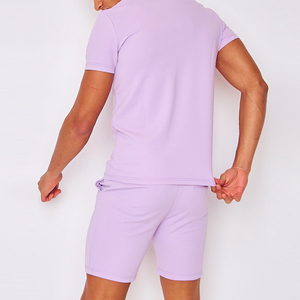 Pantalones Capri de Poliéster Tejido para Hombre, Estilo Casual de Verano, Corte Holgado, Transpirables, de Pierna Ancha, con Patrón Sólido y Logotipo Personalizado - Product Image 2