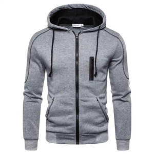 Sudadera con Capucha y Cremallera para Hombre, Otoño-Invierno, Manga Larga, Estilo Casual Deportivo, Corte Regular, Forro Polar, Poliéster/Algodón - Product Image 3
