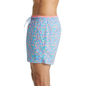 Shorts de Baño Personalizados para Hombre, Diseño Floral Tropical en Color Turquesa Coral, Secado Rápido, Shorts de Playa, Ropa de Verano al por Mayor - Product Image 4