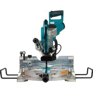 Sierra ingletadora compuesta deslizante de doble bisel de 10 pulgadas con láser, alimentación eléctrica y por batería para carpintería, bricolaje y uso industrial - Product Image 4