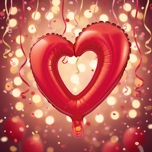 Globo Metálico en Forma de Corazón de 100 cm, Rojo, Decoración para Fiesta de San Valentín - Product Image 2