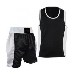 Ensembles d'uniformes de boxe unisexes pour adultes, tendance, séchage rapide, légers, respirants, de qualité supérieure, en Spandex/Polyester, avec logo numérique sur le devant - Product Image 1