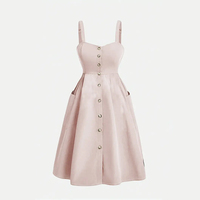 Vestido Midi de Verano para Mujer, Elegante, Formal, Casual, Estampado, Línea A, Cuello en V, Satinado, Antiarrugas, Ecológico y Natural, Venta al Por Mayor