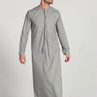 Thobe musulman pour homme de haute qualité, au design optimal, modeste, grande taille, en coton respirant, longueur au sol, manches longues, avec logo personnalisé, pour la prière