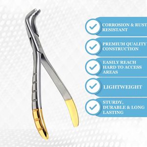 Forceps d'extraction dentaire en acier inoxydable médical professionnel avec poignée ergonomique pour la chirurgie d'extraction dentaire (certifié CE) - Product Image 4