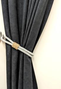 Tieback de cortina. Cuerda de yute y algodón gris-Retención Bohemia natural para decoración del hogar - Product Image 4