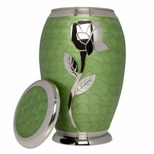 Monarch Flower Cremation Urns Manufacturer Customized Colours Solid Metal Funeral Urns for Human Pet Burial Ashes Storage Jars - Product Image 2