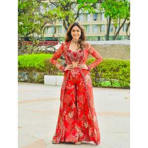 Designer Sharara Set Elegant Ethnic Wear Crafted in Classy Tones Premium Fabric Detailing Reversible for Wedding All Seasons - Product Image 1