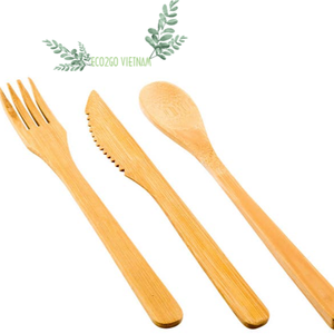 ชุดช้อนส้อมไม้ไผ่สำหรับเดินทางในกล่องชุดเครื่องใช้บนโต๊ะอาหารไม้ไผ่พร้อมถุงสำหรับใช้ในบ้านร้านอาหารโรงแรม - Product Image 1