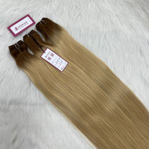 Hot Selling Virgin Ombre Straight Wave Cuticle Aligned Human Hair Extensions Double Weft Vendors' Wigs Chinese Hair Style - Product Image 4