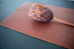 แผ่นรองจานหนังแท้ทนทานสำหรับร้านอาหารแผ่น LPM-0054ที่หรูหรากันน้ำกันความร้อนล้างทำความสะอาดได้ - Product Image 4