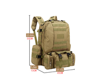 Sac à dos multifonctionnel imperméable de 55L pour l'extérieur, sac à dos de randonnée de grande capacité, sac à dos tactique