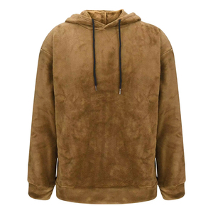 Nueva llegada de los hombres 100% sudaderas con capucha de terciopelo de alta calidad personalizable tela de terciopelo lavado de talla grande sudaderas con capucha sudaderas - Product Image 5