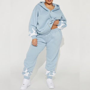 Venta al por mayor de chándales con cremallera para mujer, ropa de calle personalizada para correr, chándales holgados de gran tamaño - Product Image 4