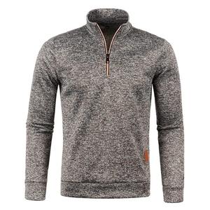 Sudaderas con media cremallera de otoño para hombre, jersey de manga larga de Color sólido, cuello alto, chaqueta cálida de invierno, abrigos deportivos, estilo Streetwear - Product Image 5
