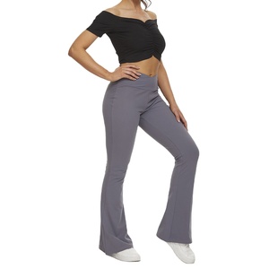 Custom Logo Women Flare <b>Pants</b> <b>Yoga</b> Leggings Trousers Casual Cross Waist High Performance Flared <b>Yoga</b> <b>Pant</b> - Product Image 3
