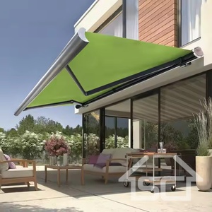 CE ha approvato i fornitori di tenda <span class=keywords><strong>da</strong></span> esterno elettrico in tessuto acrilico telaio in alluminio Full Cassette braccio retrattile tenda con luce a LED - Product Image 3