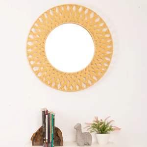 New Design Natural Round Rattan <b>Mirror</b> Vintage Art Decorative <b>Wall</b> <b>Hanging</b> <b>Mirror</b> Made in Vietnam - Product Image 5