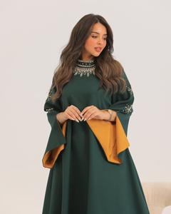 Vente en Gros de Luxe Personnalisé Élégant Satin Abaya pour Adultes Petite Robe Musulmane pour Femmes Manches à Volants Turquie Vêtements Islamiques Dubaï - Product Image 4
